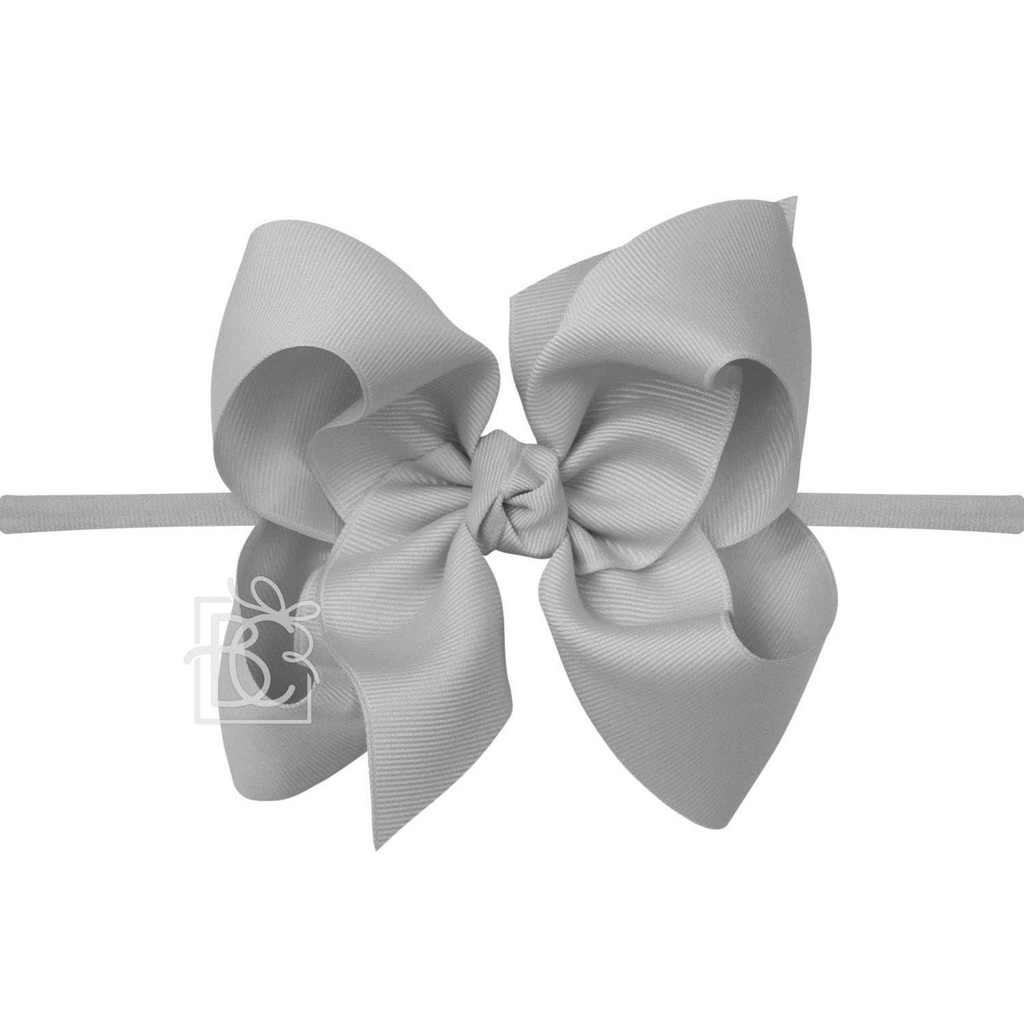 1/4" NYLON PANTYHOSE HEADBAND W/SIGNATURE GROSGRAIN BOW