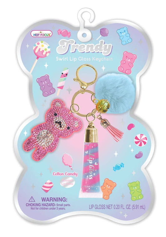 Trendy Lip Gloss with Keychain, Gummy Bear