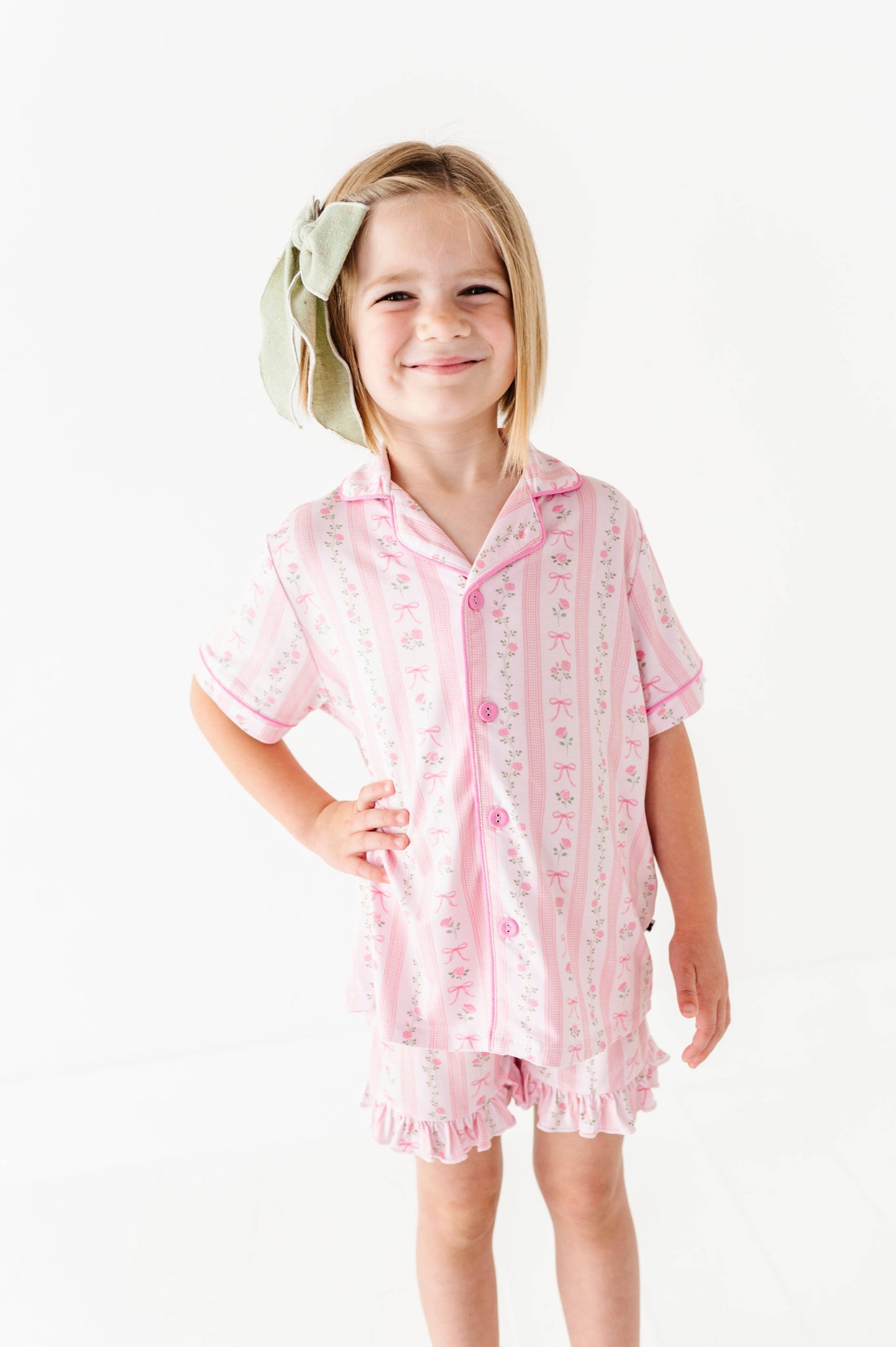 Everything's Coming Up Roses Button-Down Short Set Pajamas