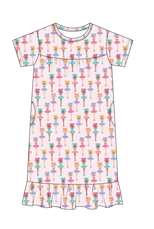 BALLERINA SHORT SLEEVE LOUNGER GOWN