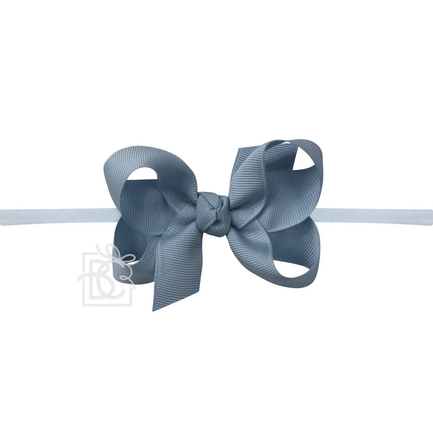 1/4" NYLON PANTYHOSE HEADBAND W/SIGNATURE GROSGRAIN BOW