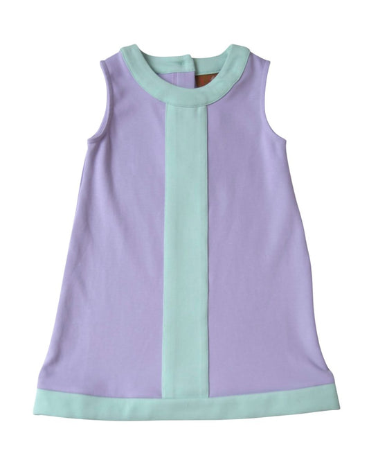 Purple dress with mint green trim
