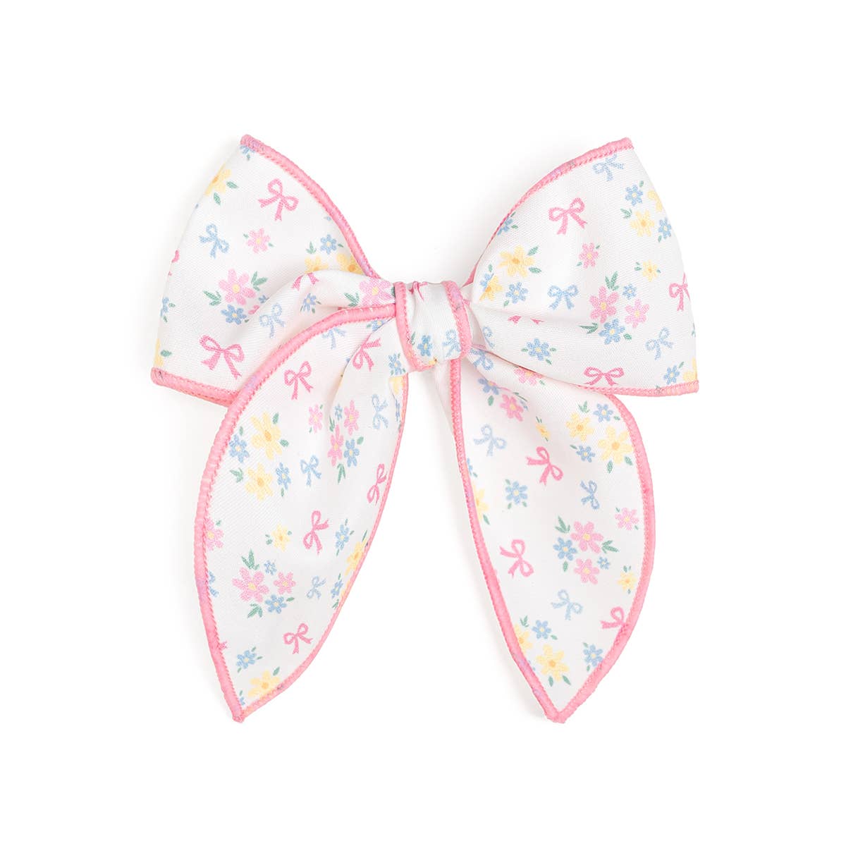 Sweet Floral Bow Clip - Kids Hair Bow - Spring