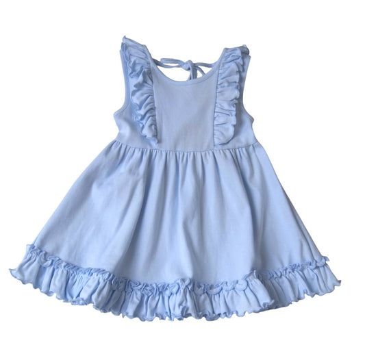 Light blue dress with ruffled details 