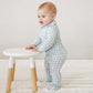 Peter Pan Collar Zipper Footie // Moss Gingham