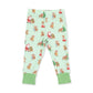 Long Sleeve Lounge Set // Green Vintage Reindeer & Santa