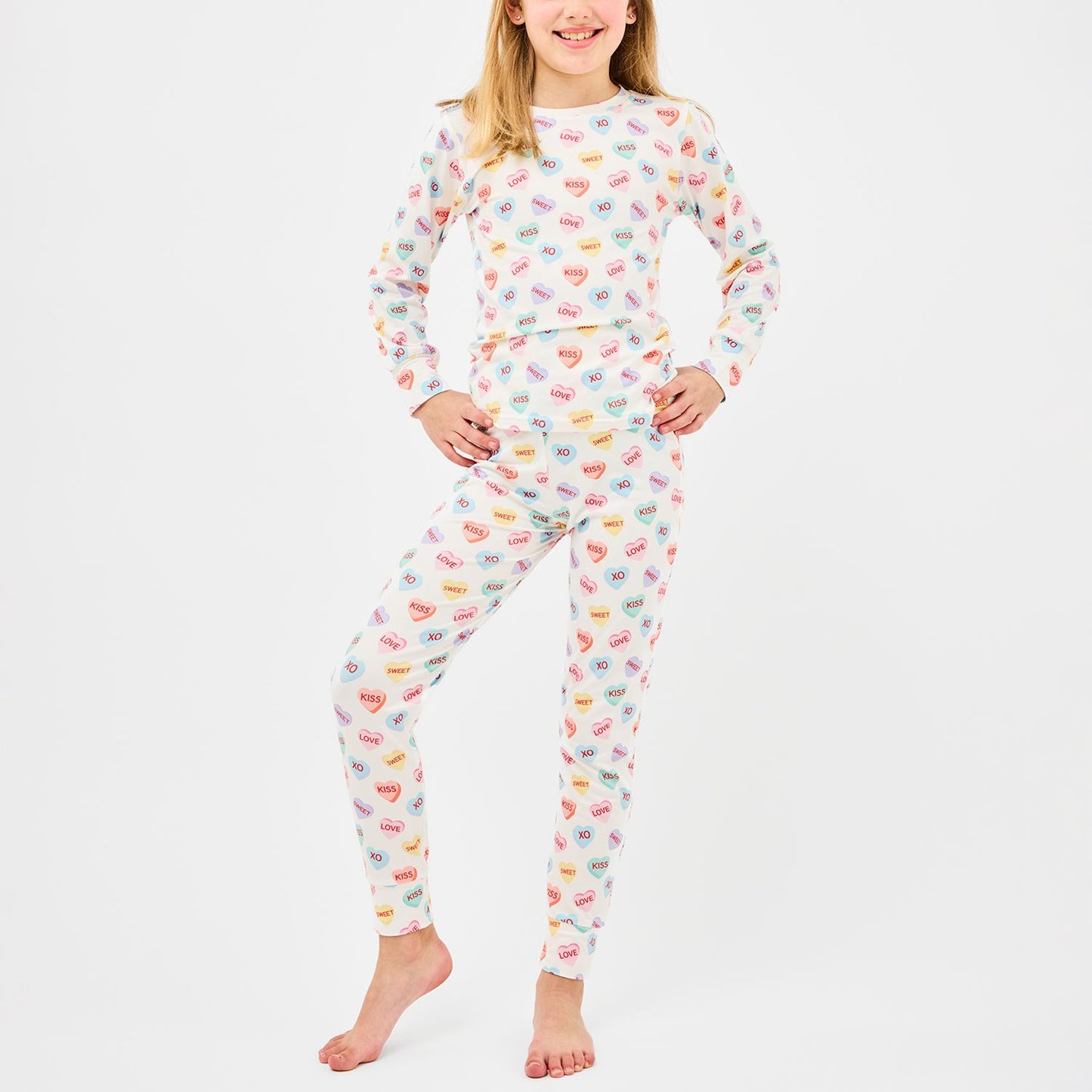 Conversation hearts pajama set