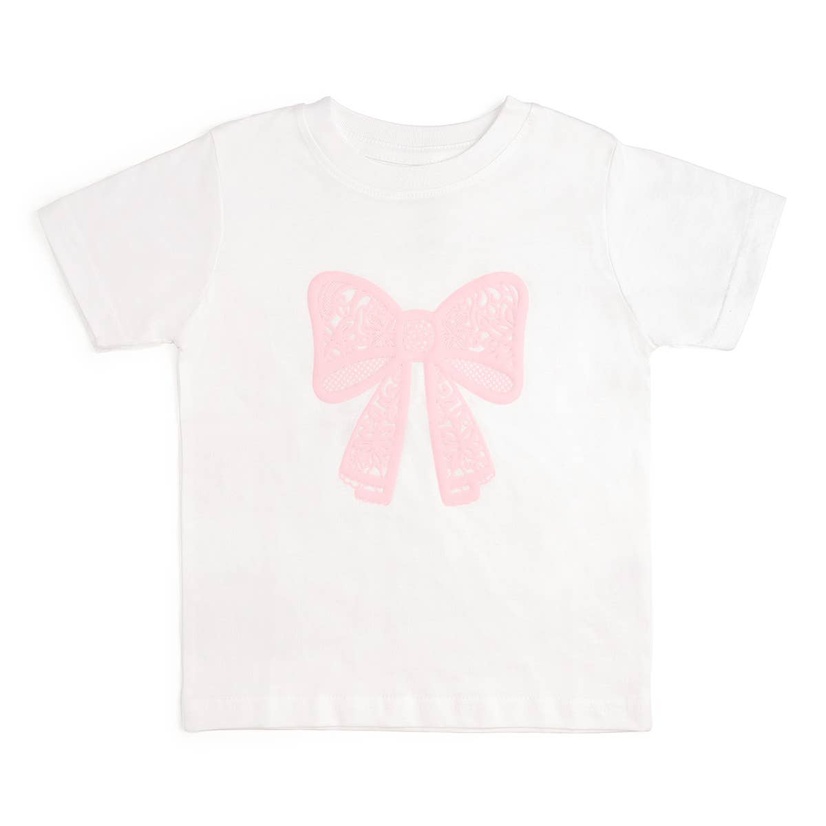 Lace Bow Puff Ink Short Sleeve T-Shirt - Kids Clothing