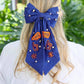 Cheer Them On Hair Bow NAVY ORANGE