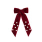 Ruby Red Velvet Coquette Bow Clip