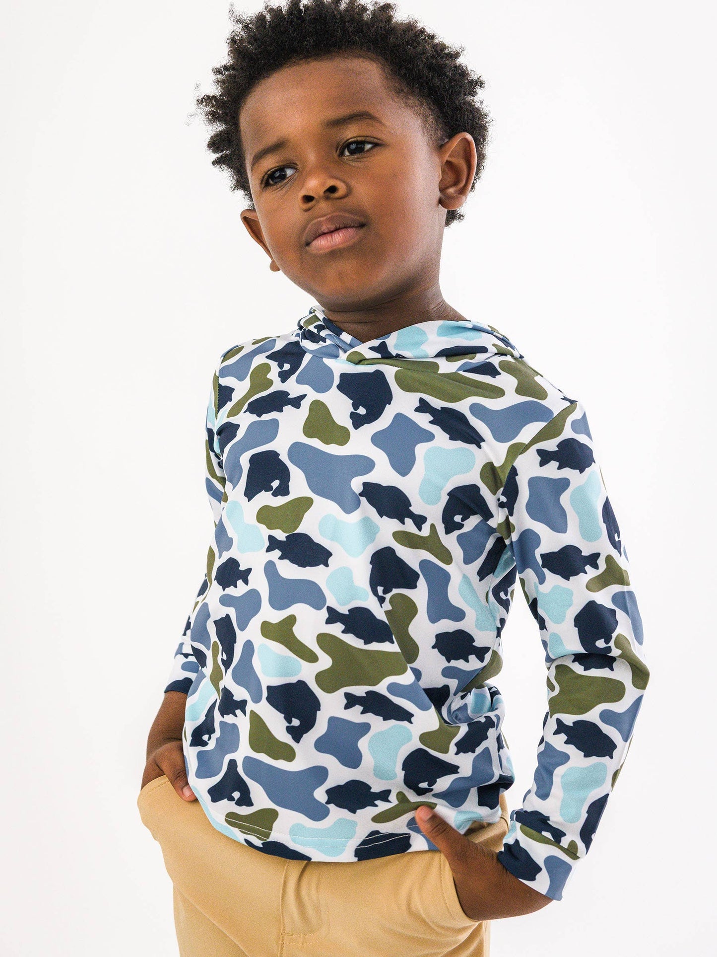 Fish Camo Catch Performance Hooded Shirt