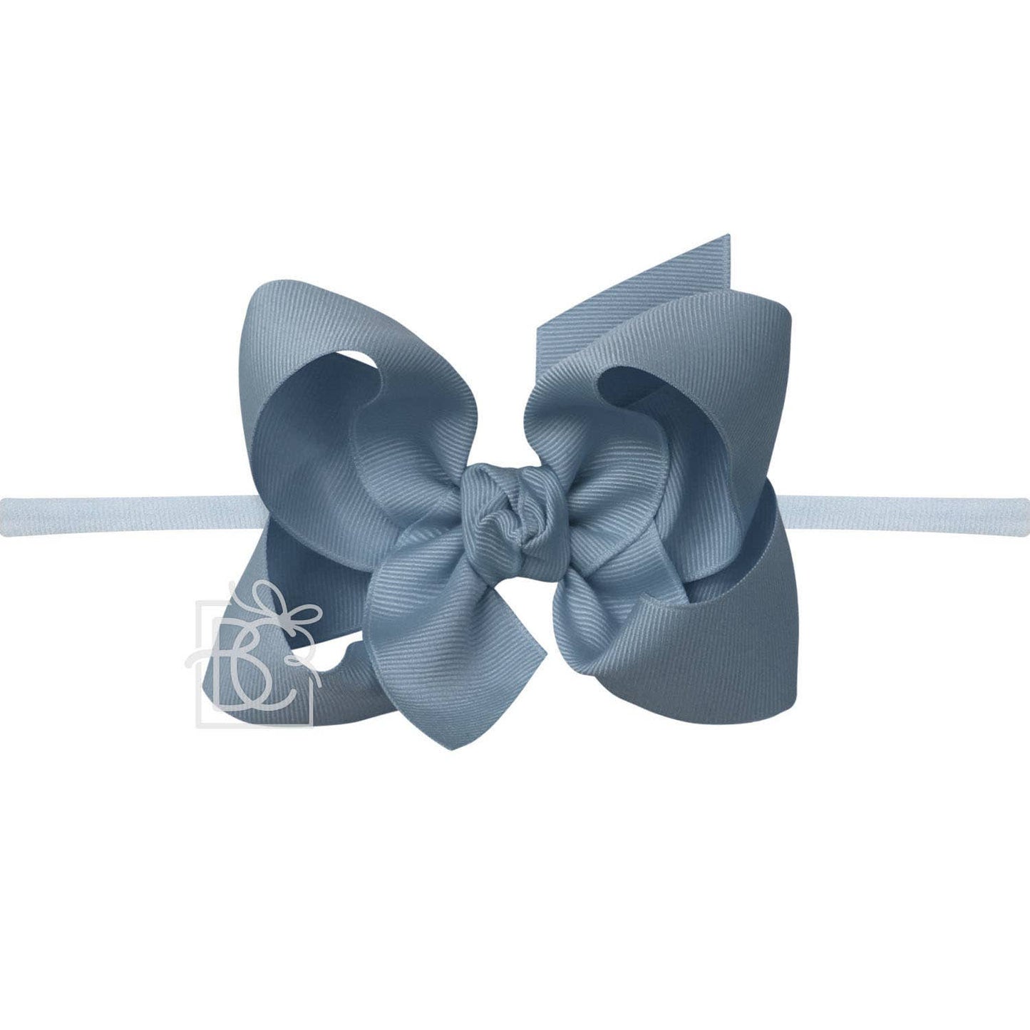 1/4" NYLON PANTYHOSE HEADBAND W/SIGNATURE GROSGRAIN BOW
