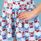 Girls Berries & Bows Pleated Skirt Active Dress & Bike Short Set