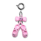 Pink ballet shoes charm with a bow and crystals