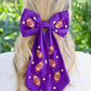Hutson Beaded Football Bow PURPLE