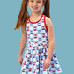Girls Berries & Bows Pleated Skirt Active Dress & Bike Short Set