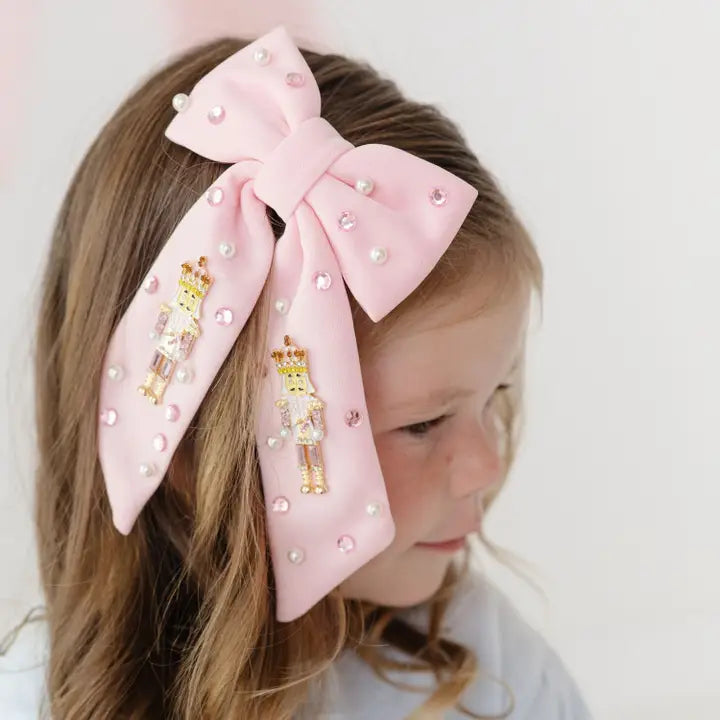 Nutcracker Christmas Gemstone Bow