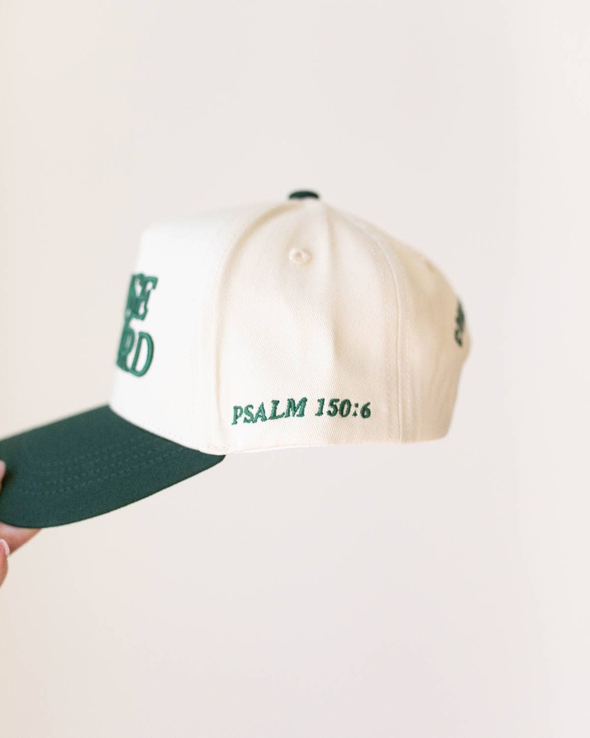 Praise the Lord Christian KIDS Hat - Dark Green & Off-White