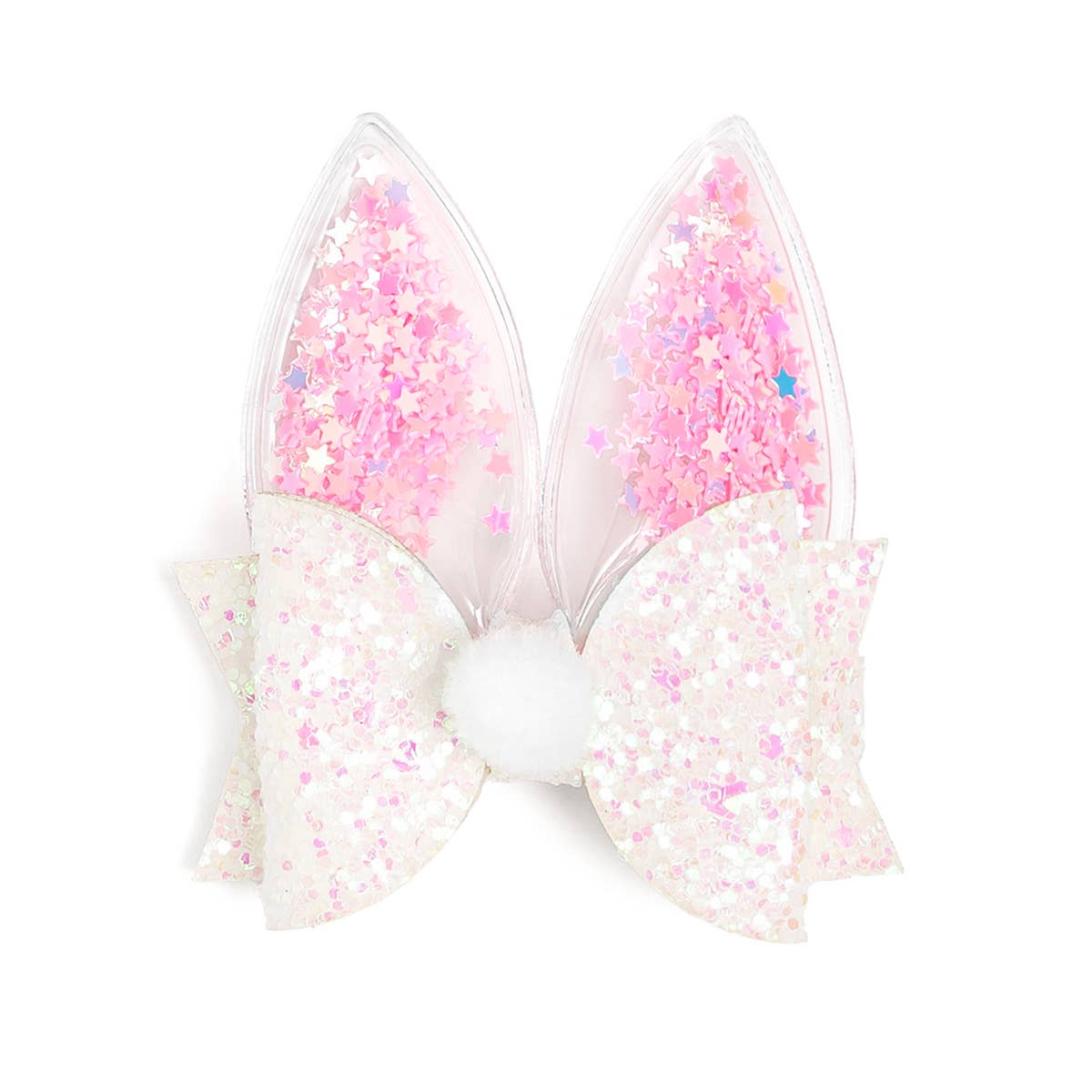 Shaker Easter Bunny Ear Bow Clip - Kids Hair Accessories