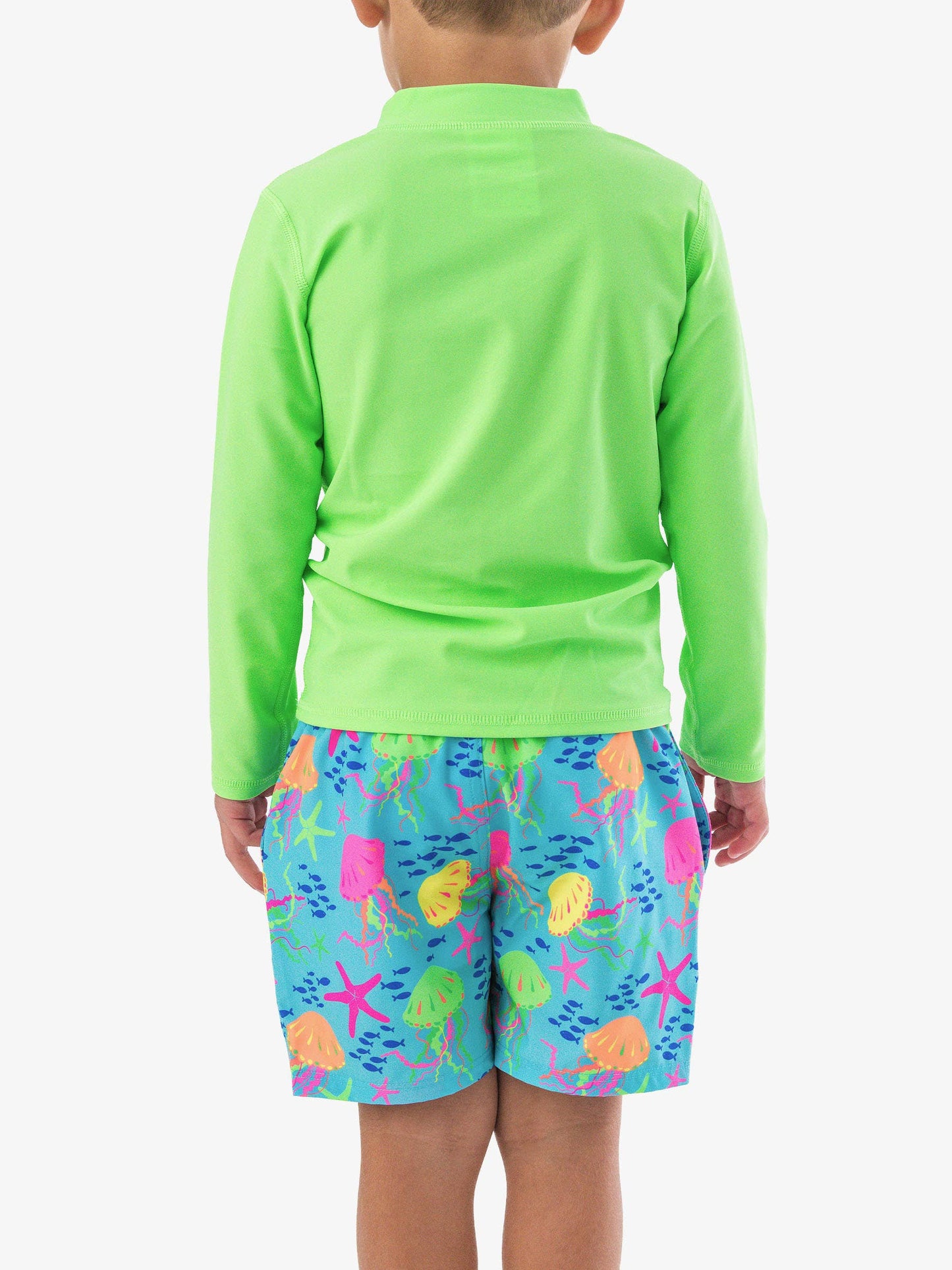 Boys Neon Jelly Time Performance Hybrid Swim Trunks