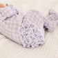 Peter Pan Collar Ruffle Zipper Footie | Lilac Gingham (Wholesale)