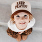 Keep Prayin' Christian KIDS Hat - Brown & Off-White