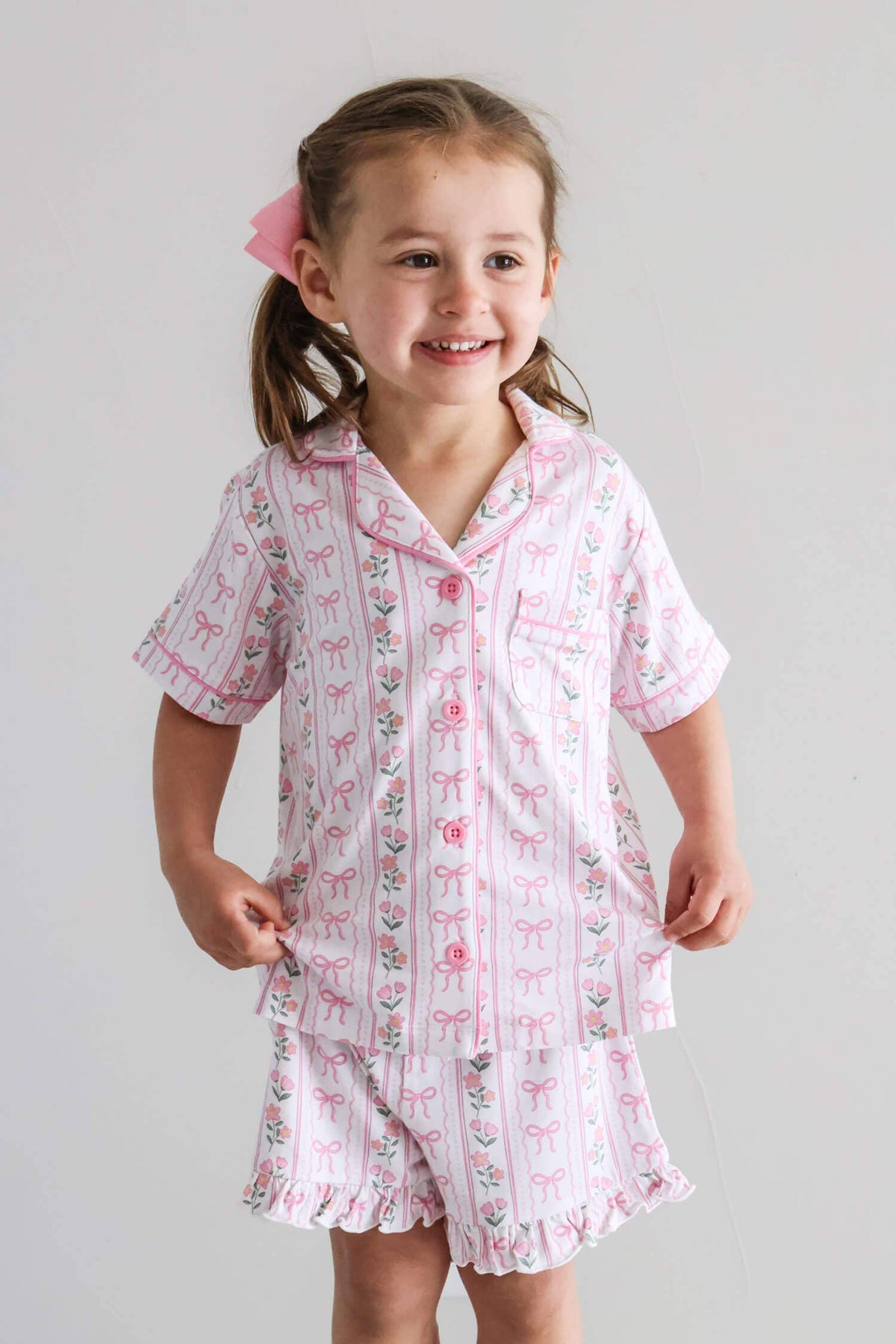 Girls' Two-Piece Short Lounge Set | Coquette Garden