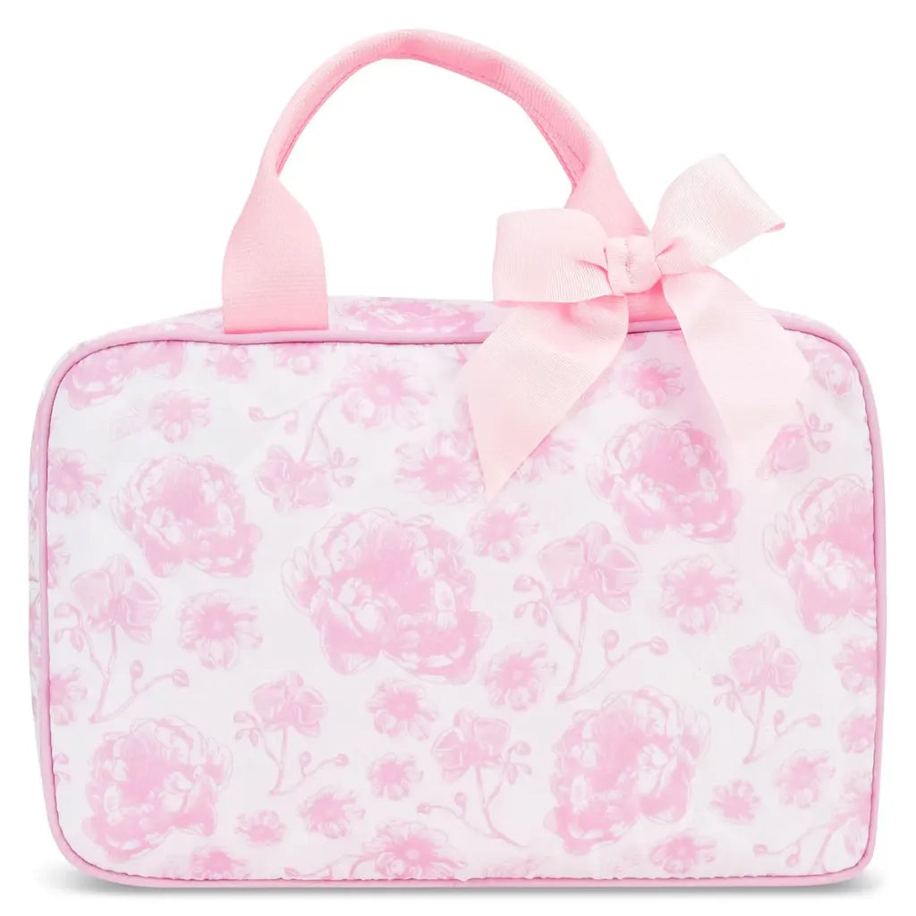 Pretty Pink Toile Large Costmetic Bag