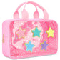 Pink Star Large Costmetic Bag