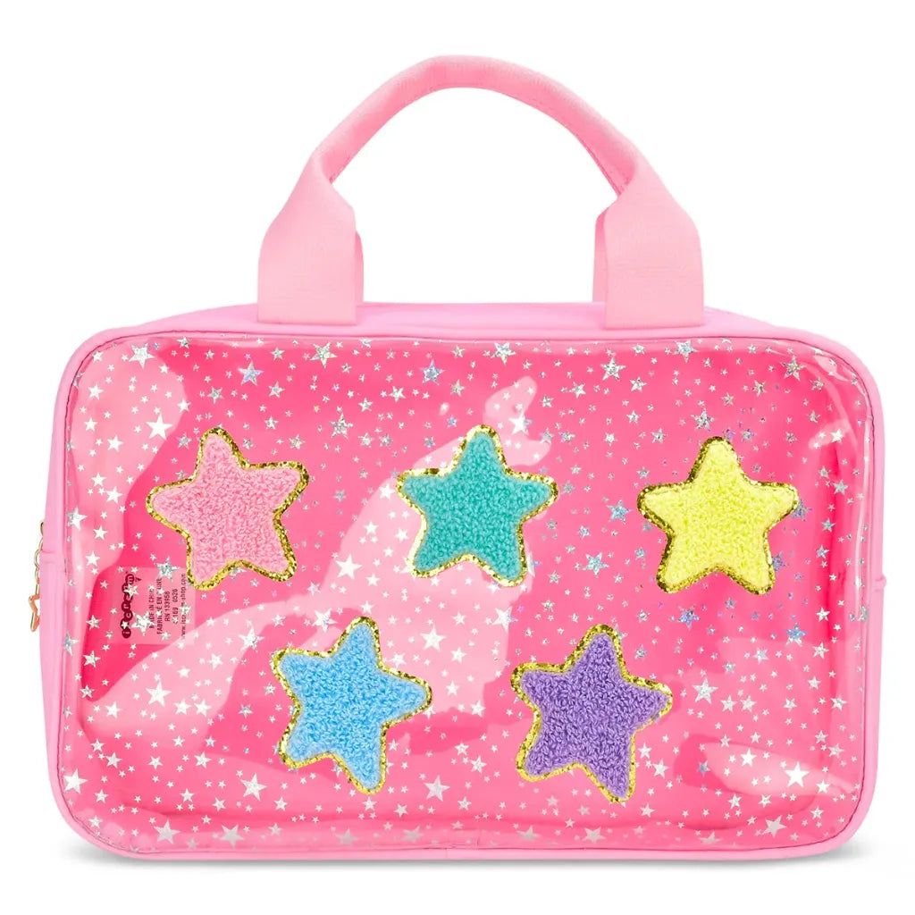 Pink Star Large Costmetic Bag