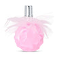 Pink perfume bottle with a silver cap