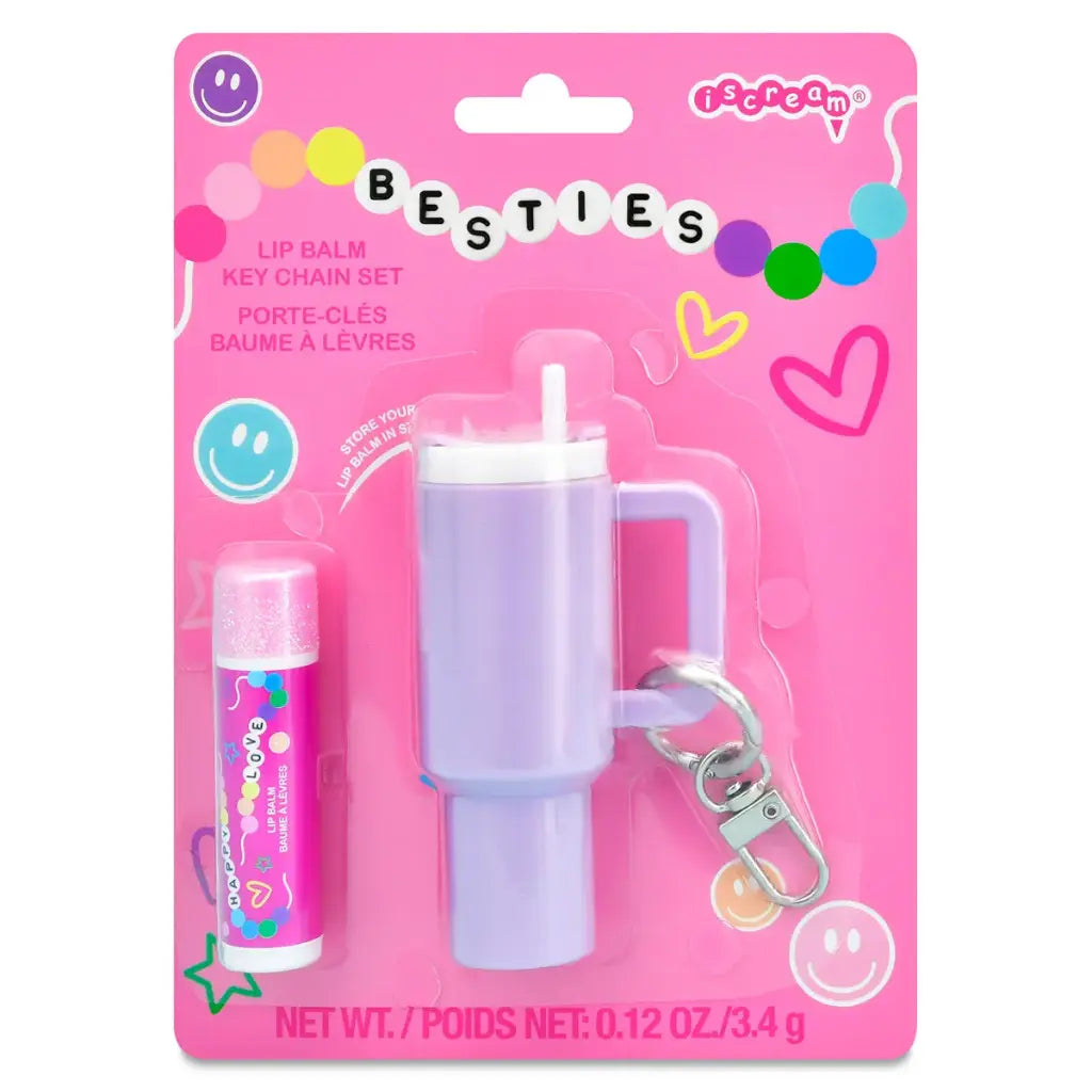 Lip balm and tumbler keychain set 