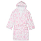 Pretty Pink Toile Hooded Plush Robe