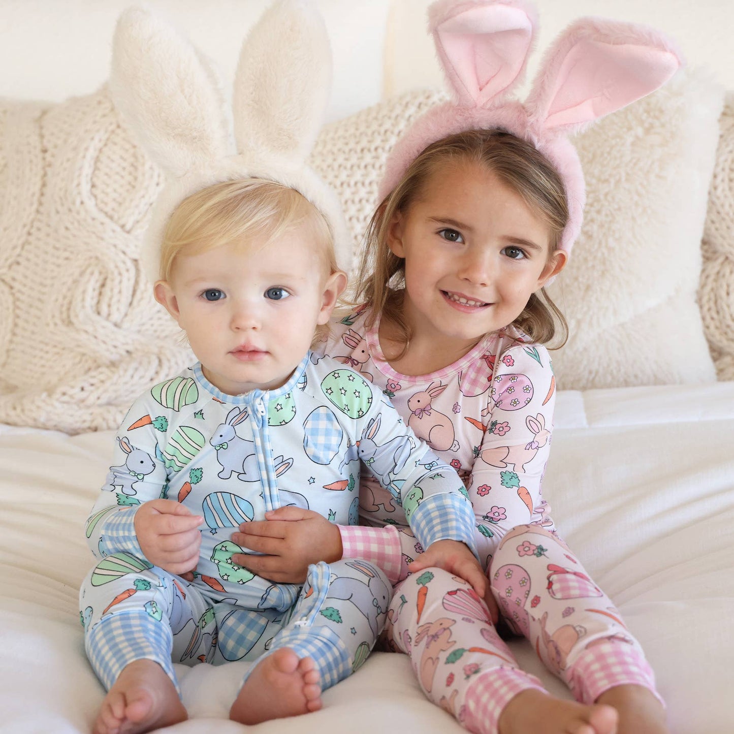 Hoppy Spring Two Piece Pajama Set | Pink