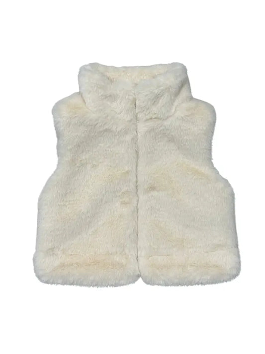 Girls Faux Fur Vet // Cream