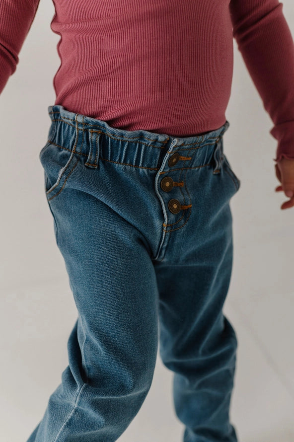 Paperbag Denim Pants // Medium Wash