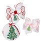 Embroidered Christmas Tree Crochet Edge Bow