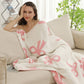 Pink Ribbons / Bows Reversible Throw Blanket