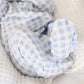 Peter Pan Collar Zipper Footie | Dusty Blue Gingham (Wholesale)