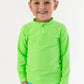 Boys Neon Honeydew Long Sleeve Zipper Rash Guard