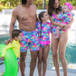 Baby Girls Neon Ocean Coral Long Sleeve One Piece Rash Guard Swimsuit with Signature Rear Ruffles