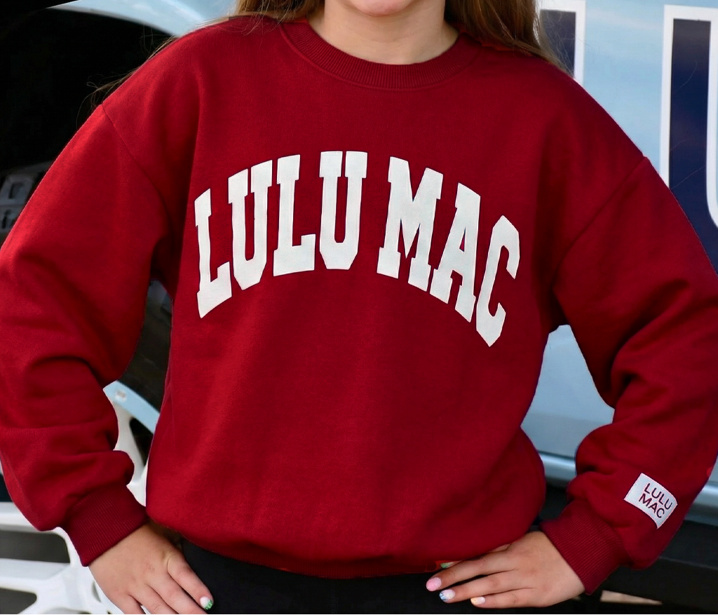 Lulu Mac Sweatshirt // Crimson & White