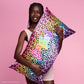 Lisa Frank x Kitsch Standard Satin Pillowcase // Rainbow Leopard