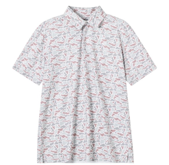 Short-sleeve shirt with a subtle pattern on a white background