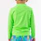 Boys Neon Honeydew Long Sleeve Zipper Rash Guard