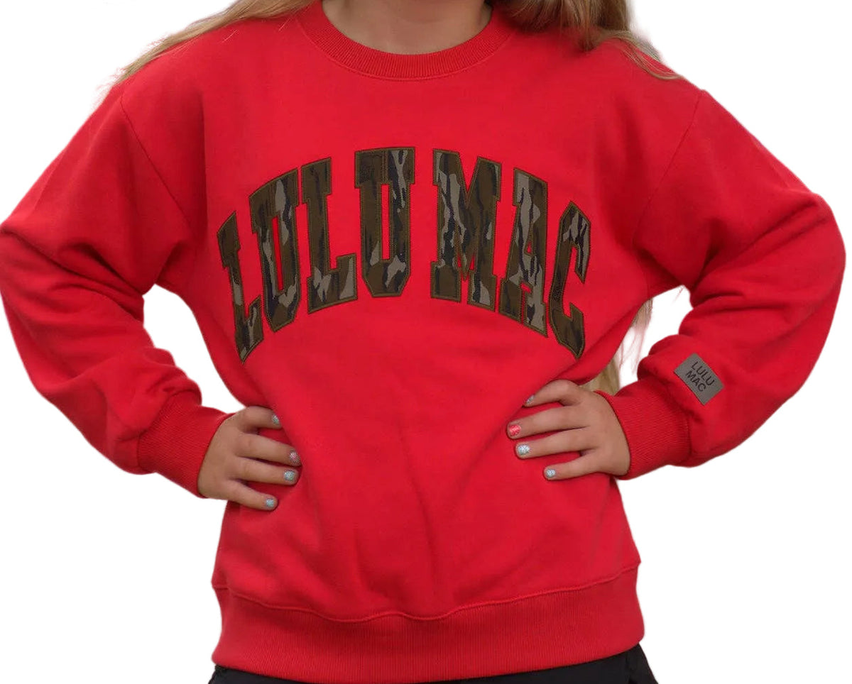 Lulu Mac Sweatshirt // Red & Mossy Oak