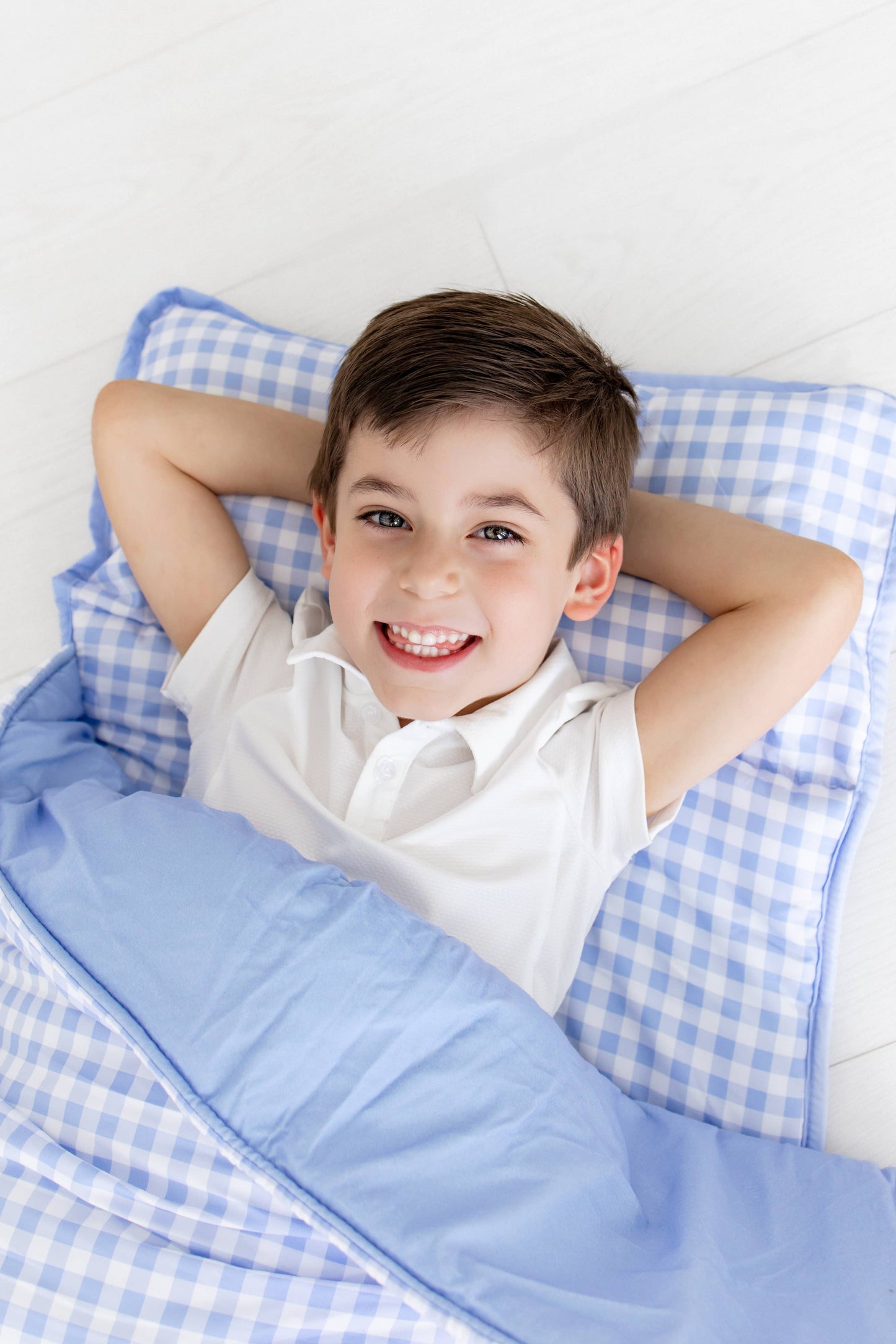 Boys Nap Mat - Blue Gingham