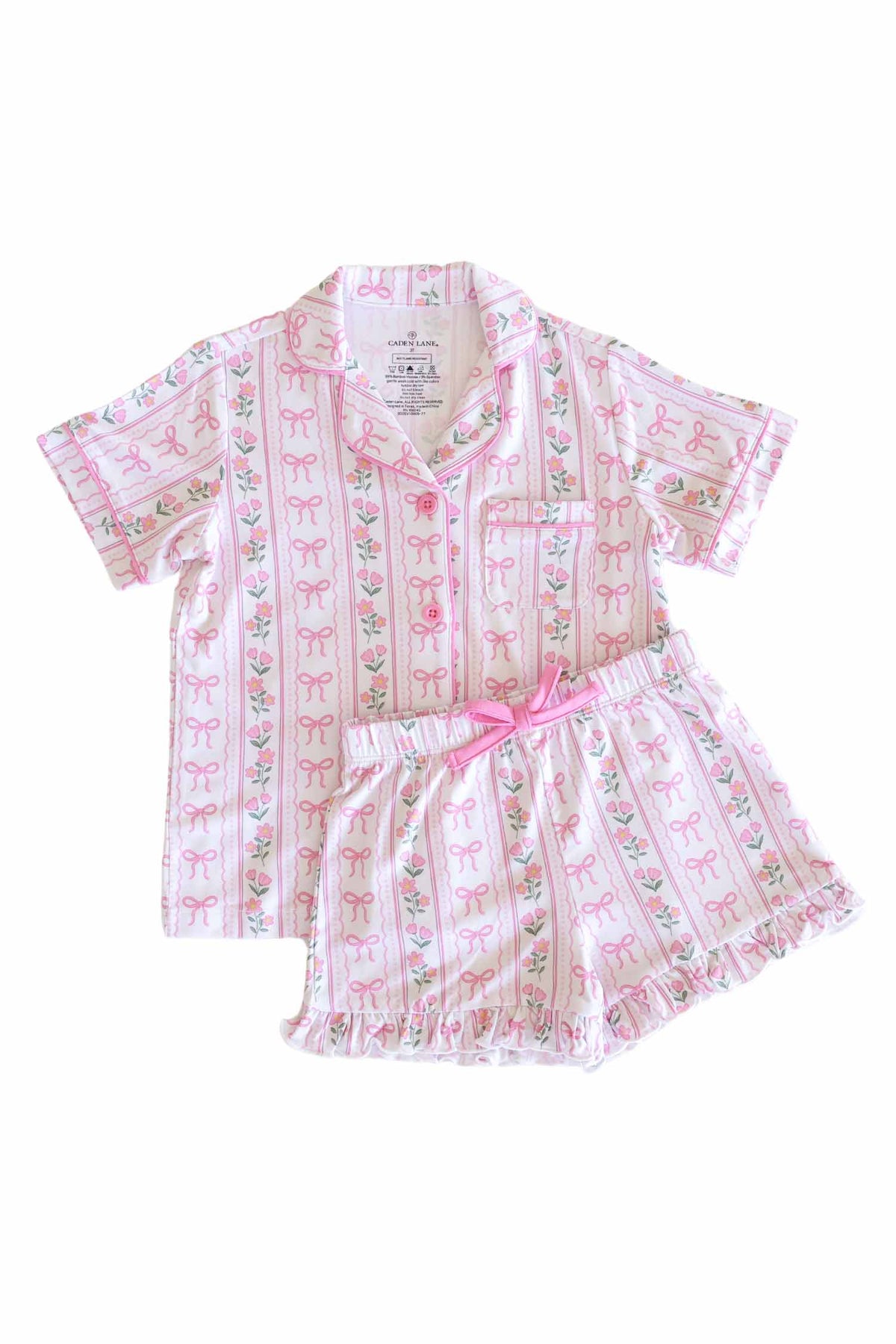 Girls' Two-Piece Short Lounge Set | Coquette Garden