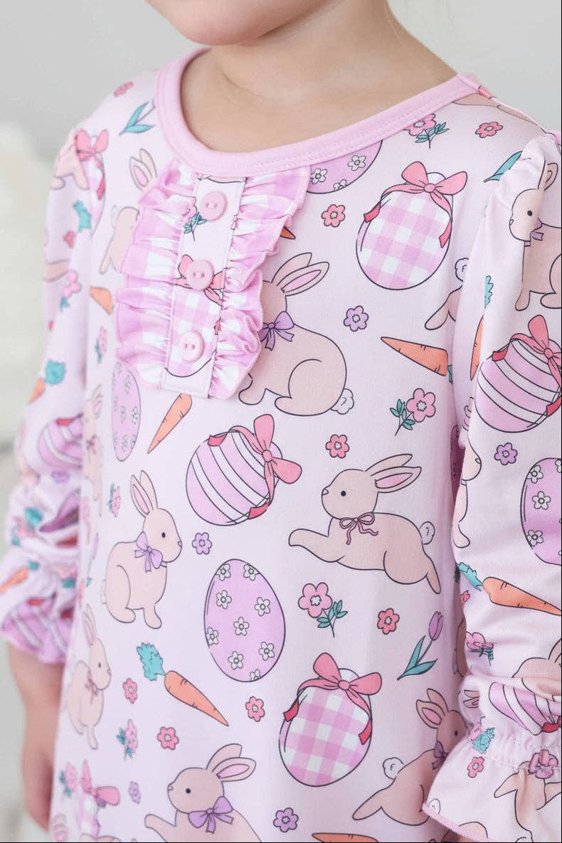 Long Sleeve Ruffle Button Nightgown | Hoppy Spring