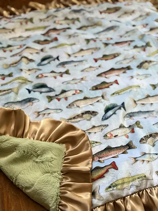 Gone Fishing Minky Blanket